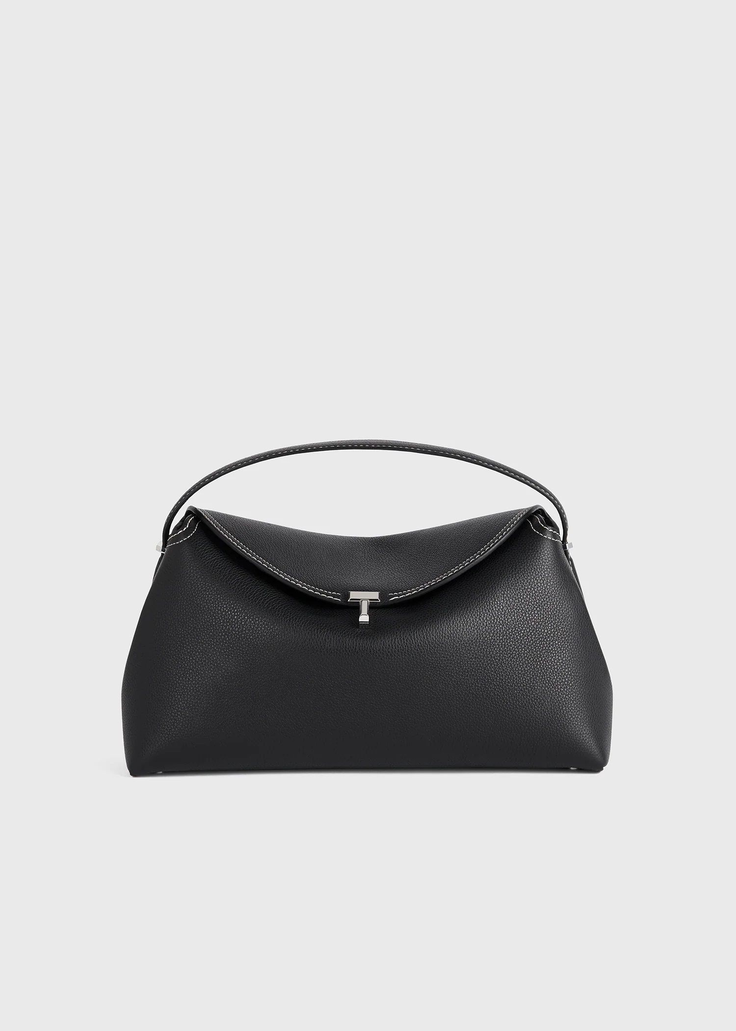 T-lock grained-leather top handle black - Image 9