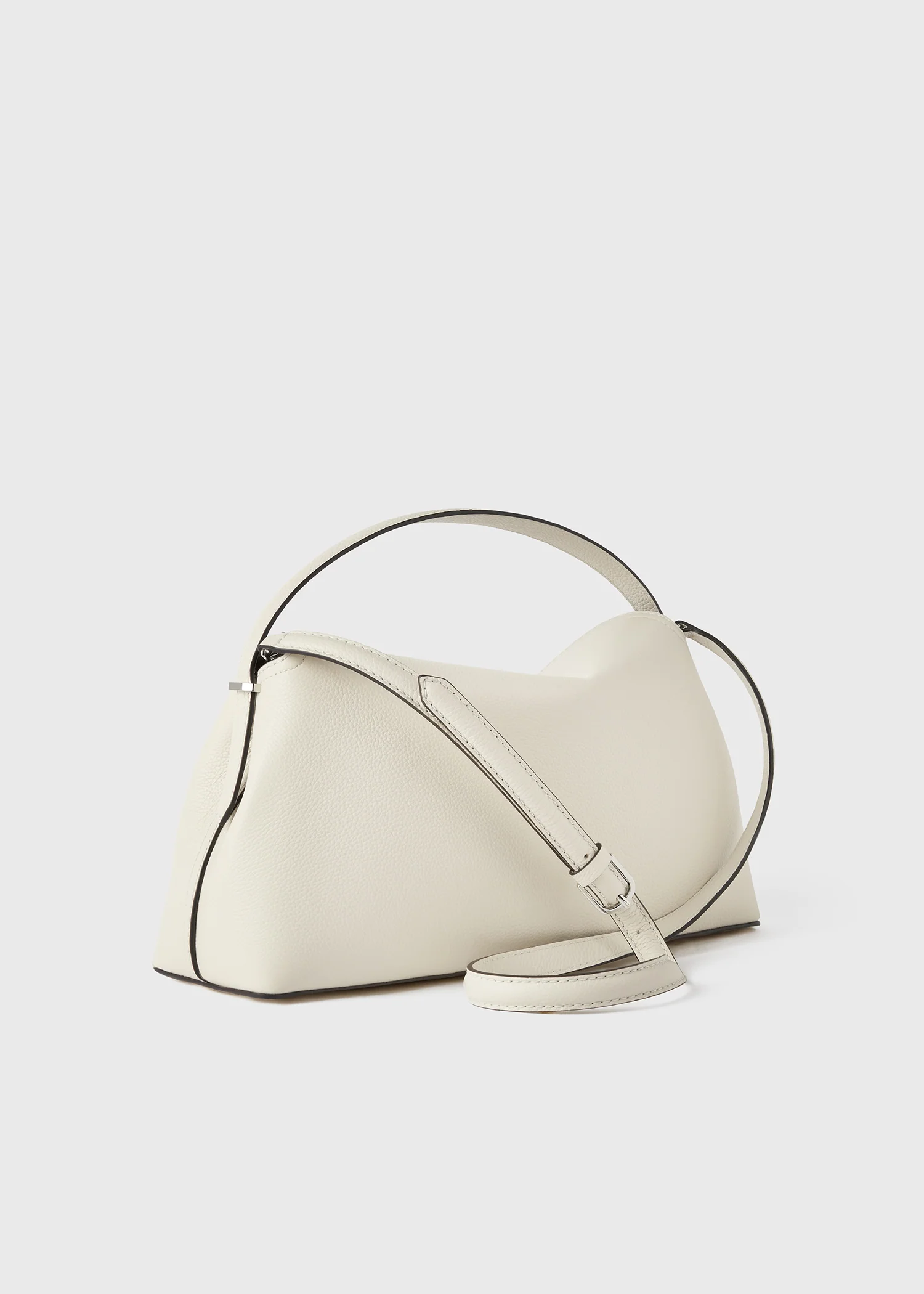 T-lock grained-leather top handle milk - Image 4