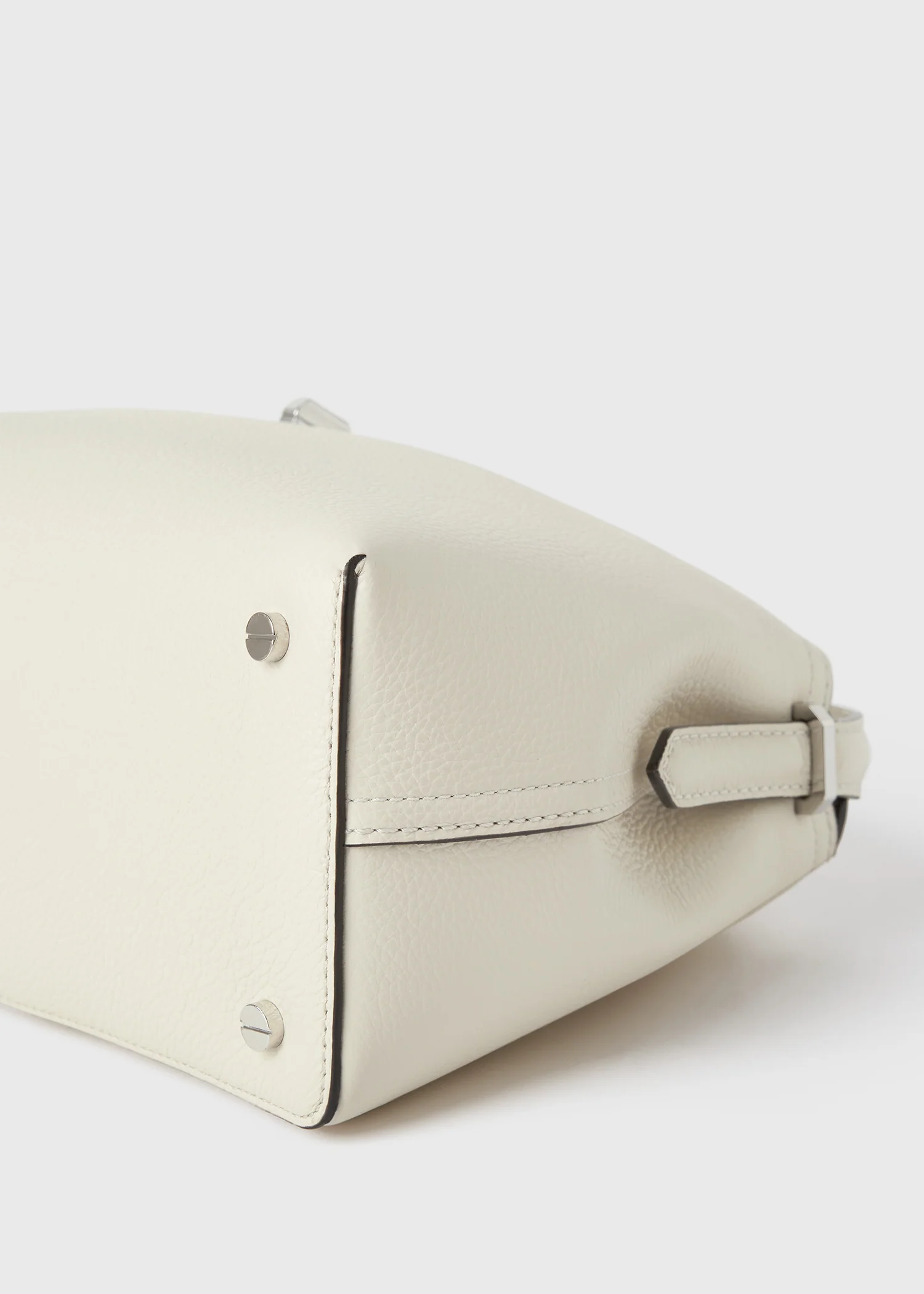 T-lock grained-leather top handle milk - Image 5