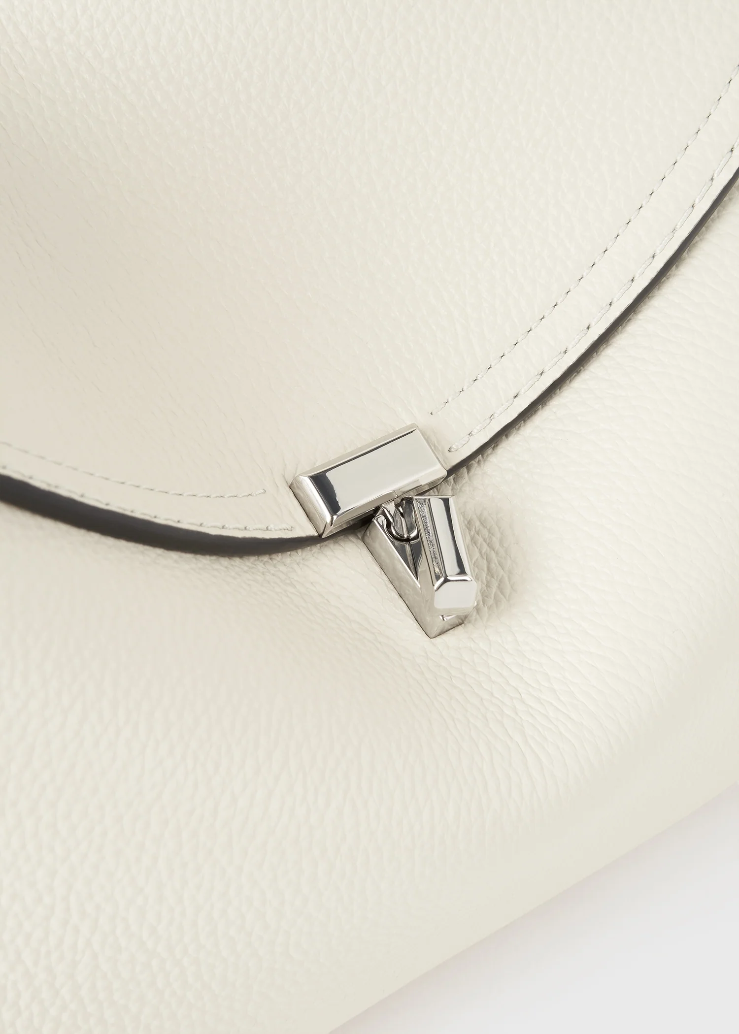 T-lock grained-leather top handle milk - Image 8