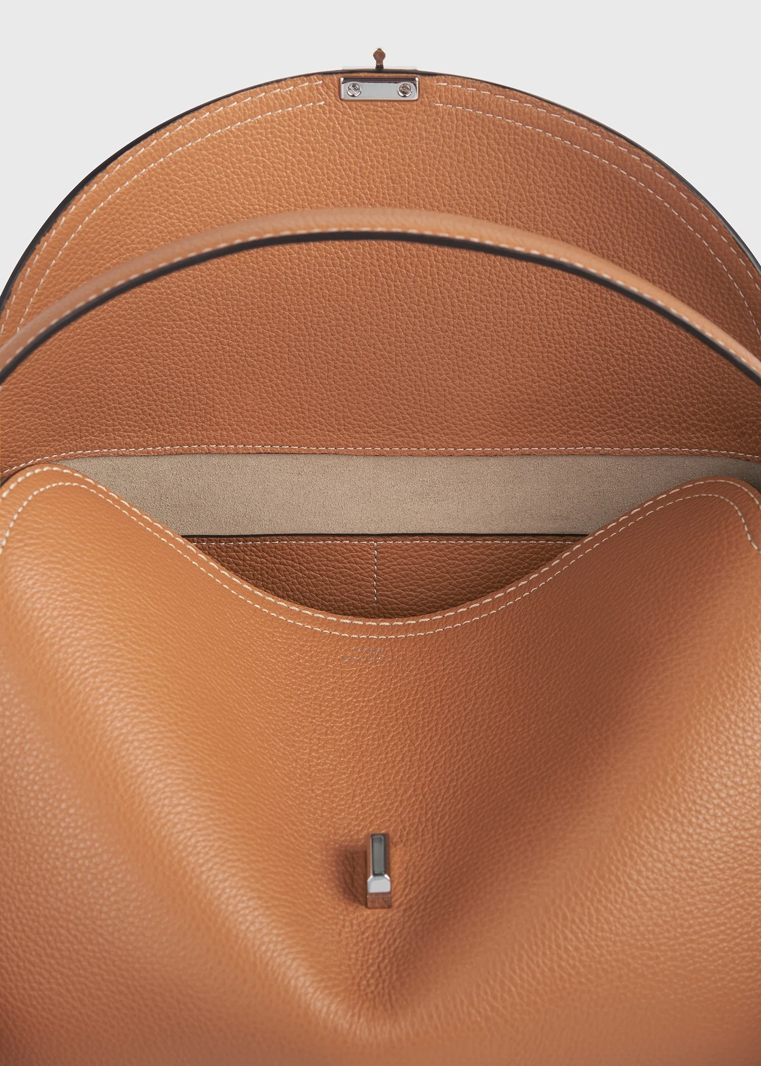 T-lock grained-leather top handle tan - Image 7