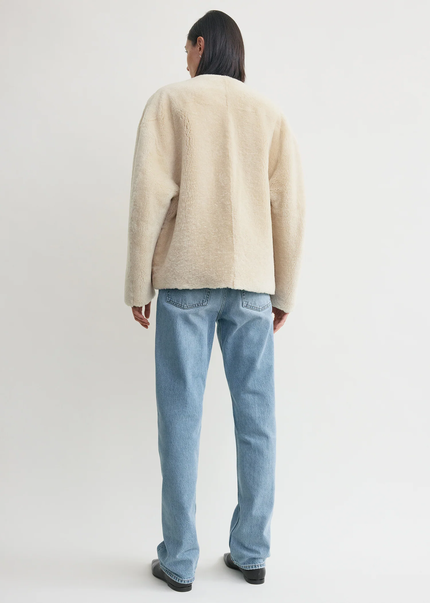 Teddy shearling clasp jacket off-white - Image 3