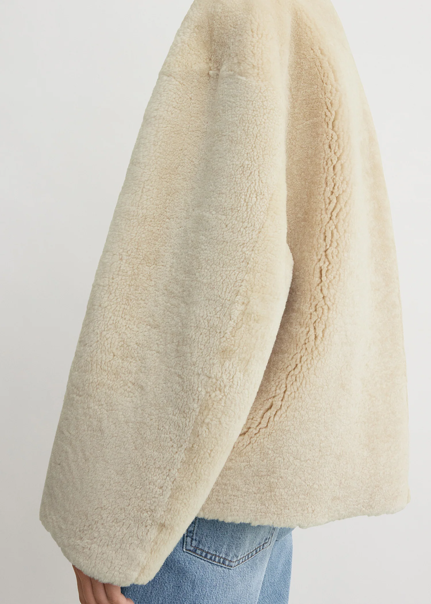 Teddy shearling clasp jacket off-white - Image 5