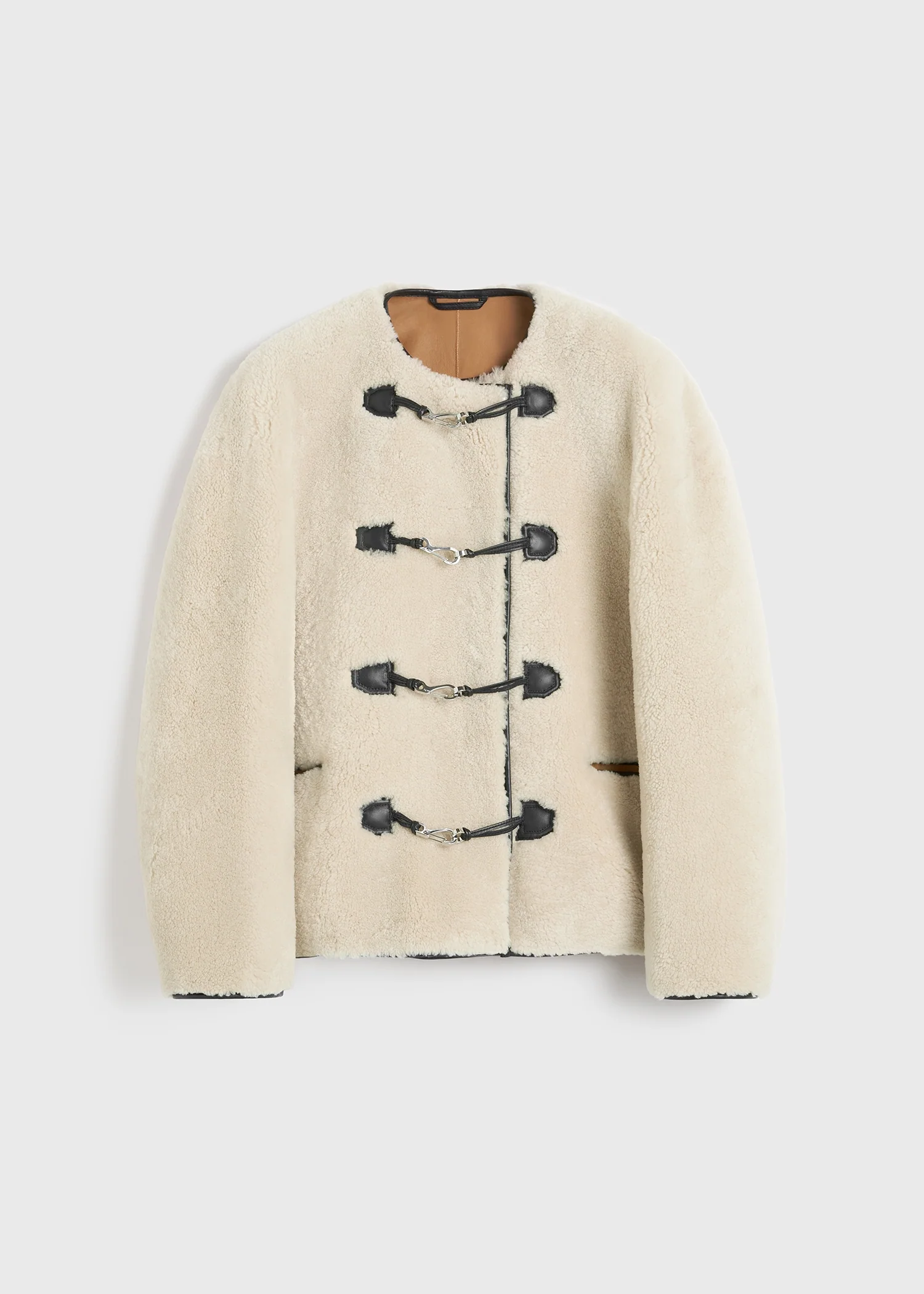 Teddy shearling clasp jacket off-white - Image 6