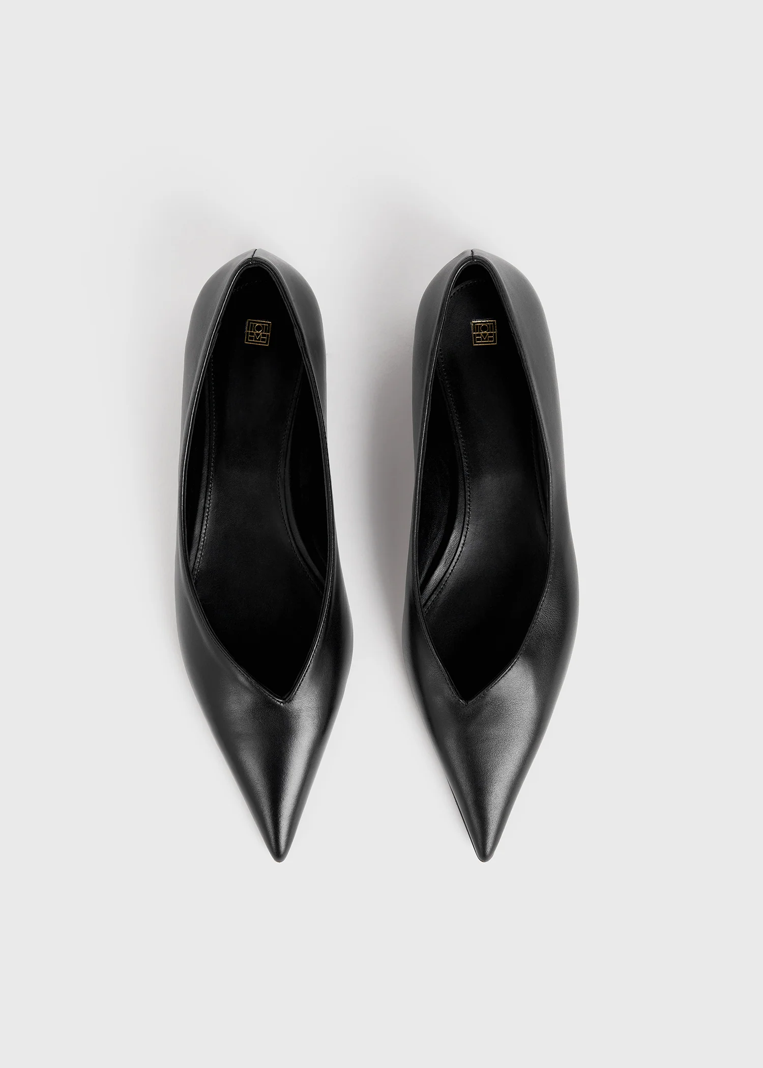 Leather asymmetric ballerinas black - Image 4