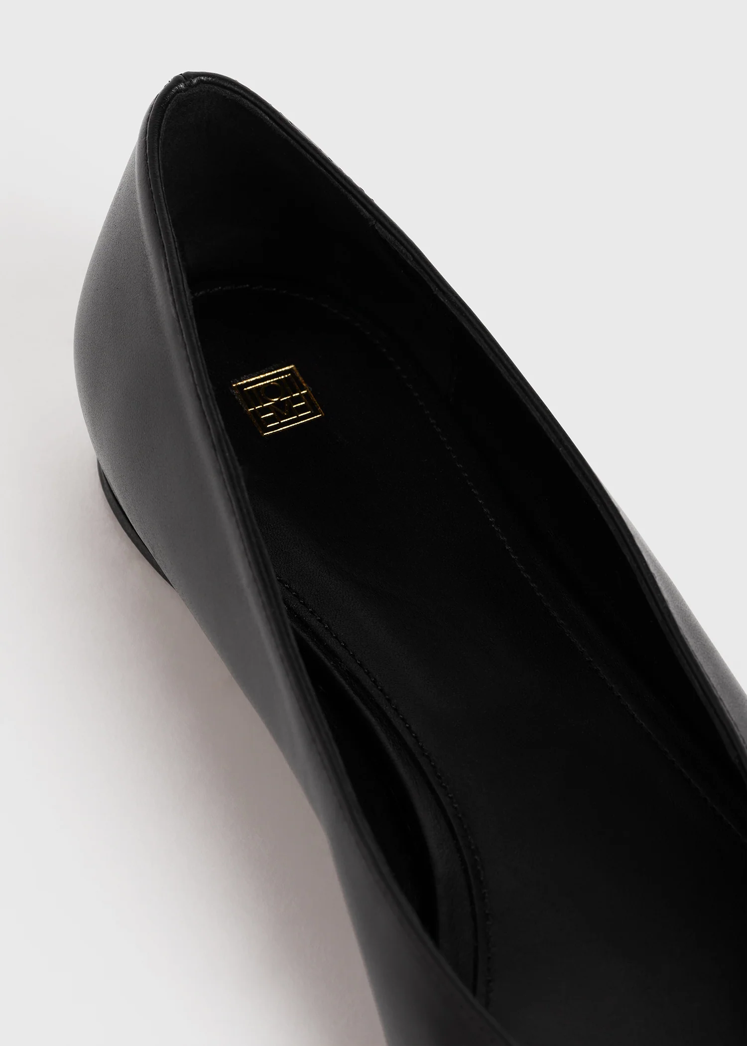 Leather asymmetric ballerinas black - Image 5