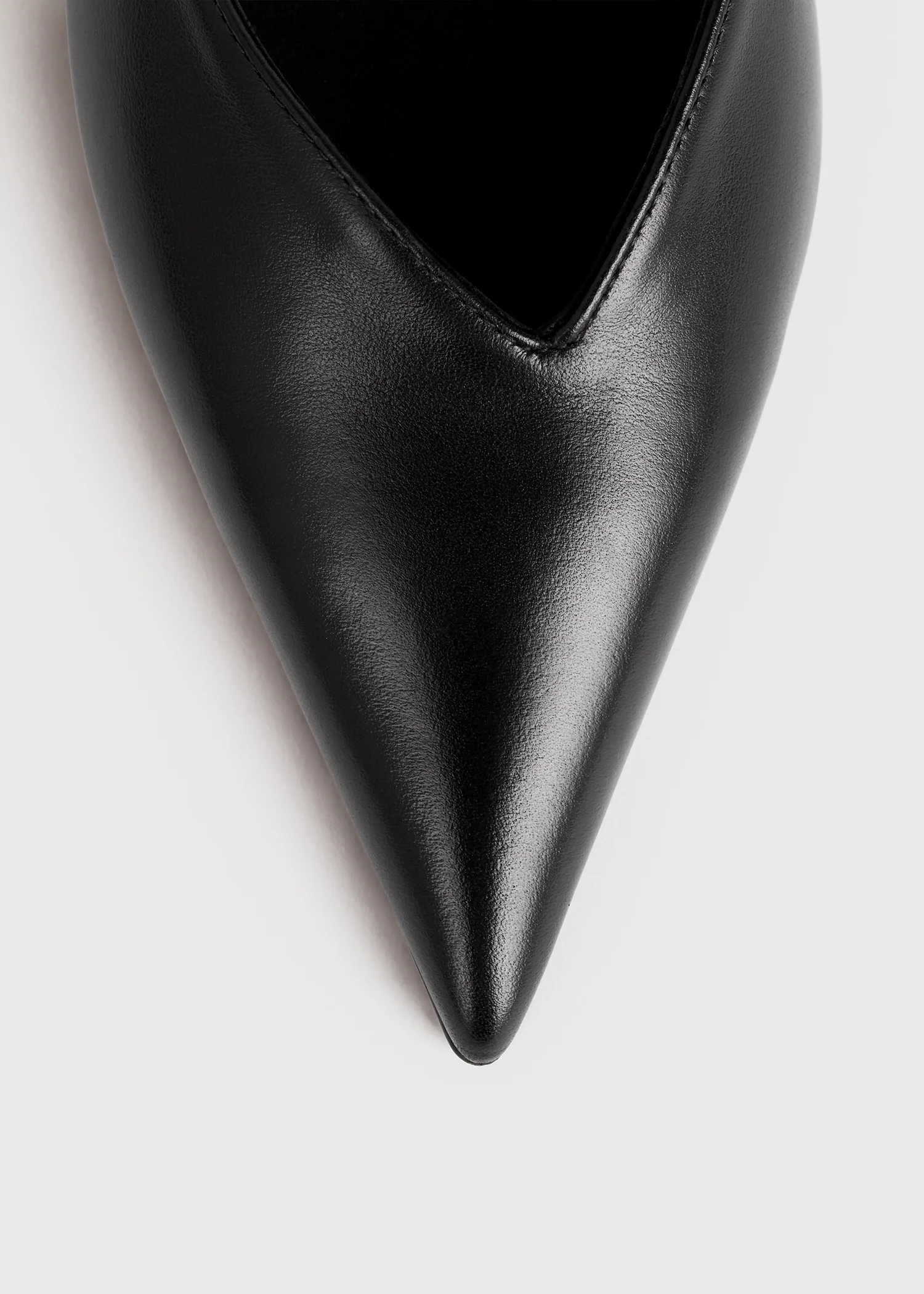 Leather asymmetric ballerinas black - Image 6