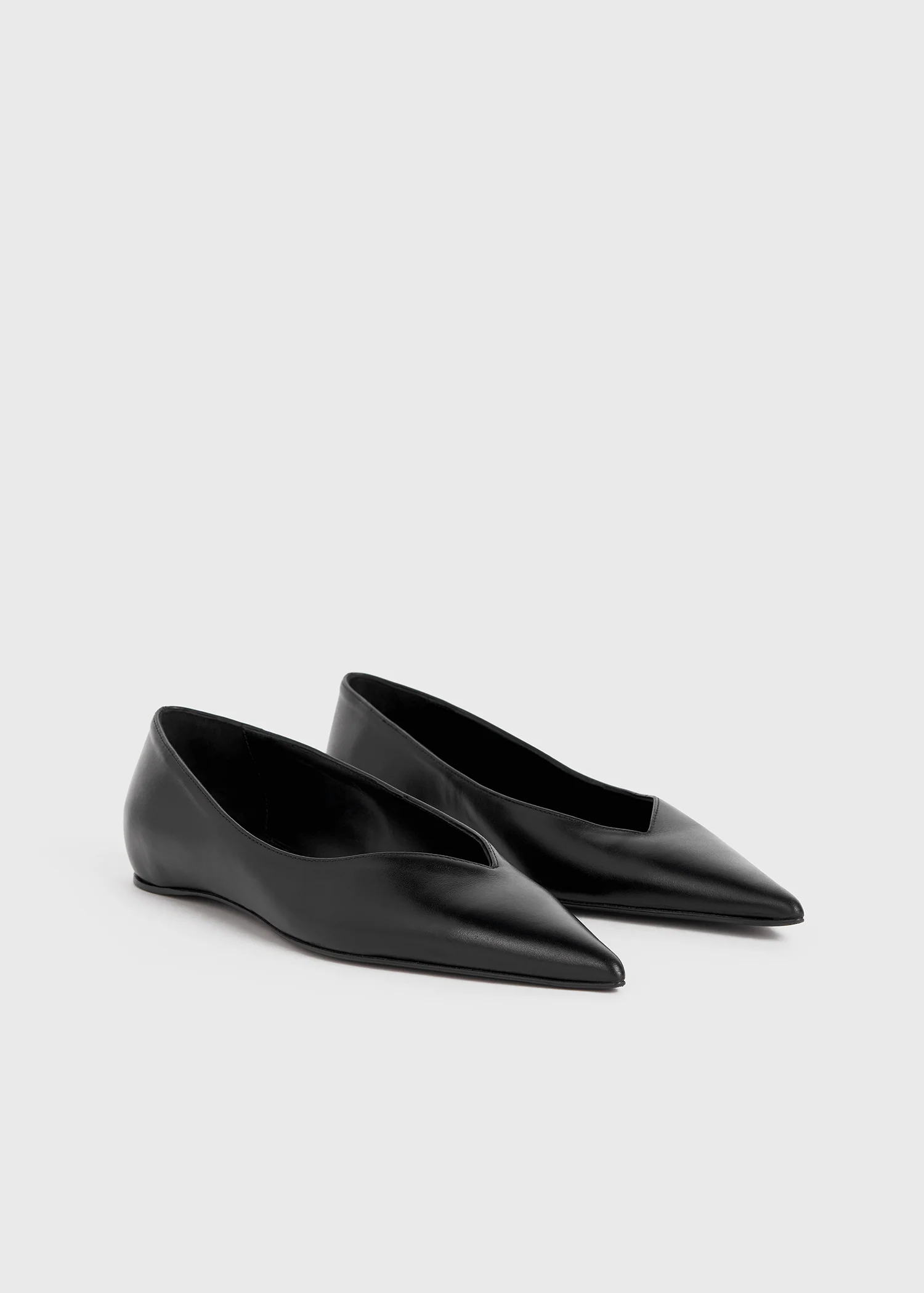Leather asymmetric ballerinas black - Image 7