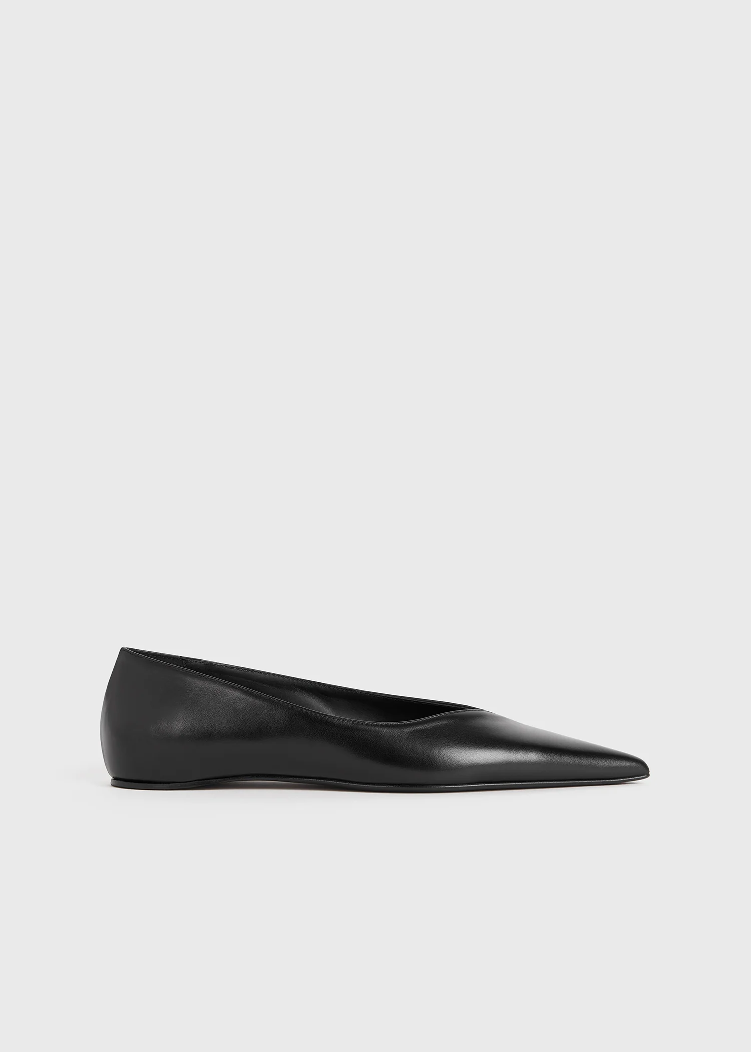 Leather asymmetric ballerinas black - Image 8