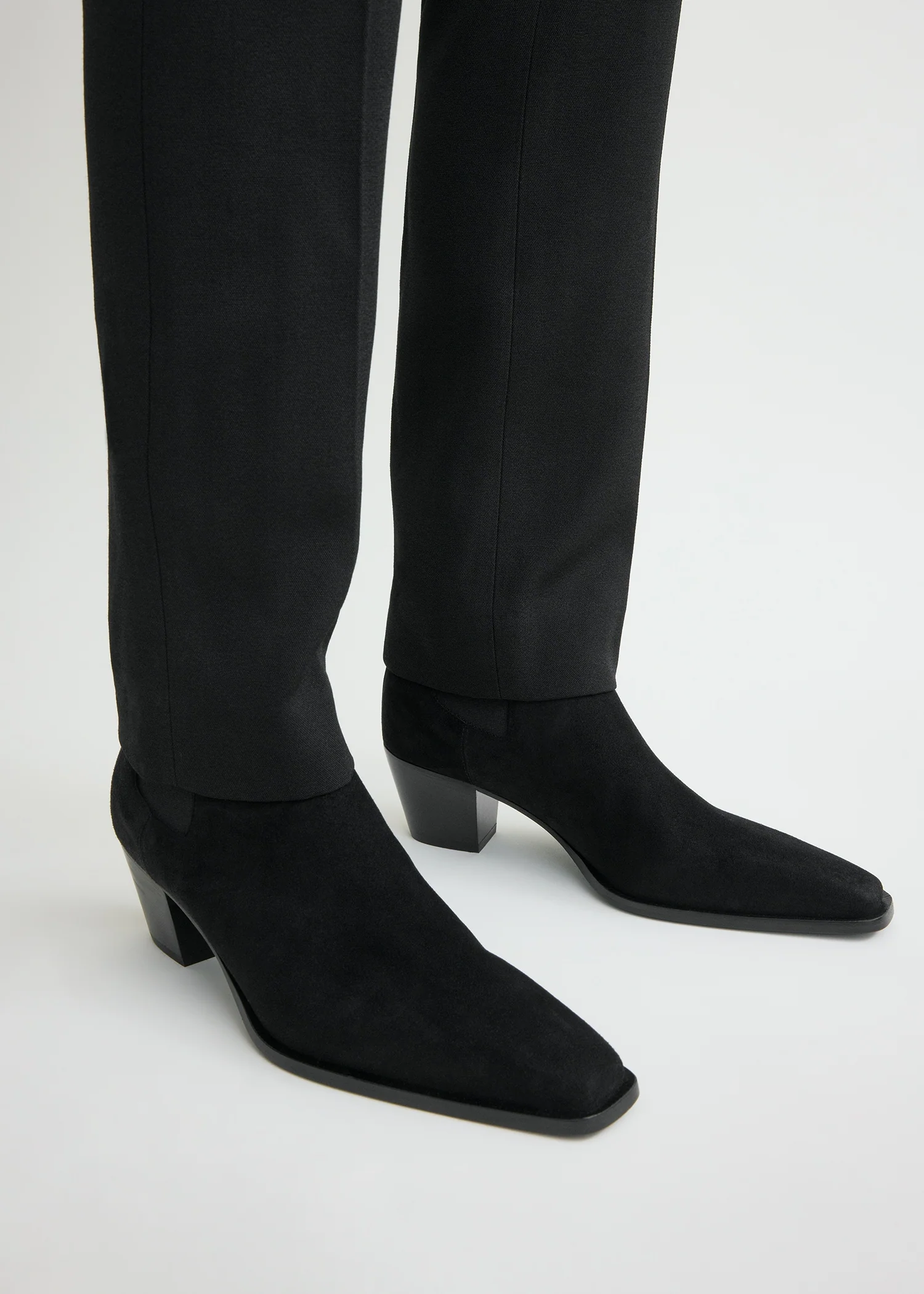 Suede city boots black - Image 3