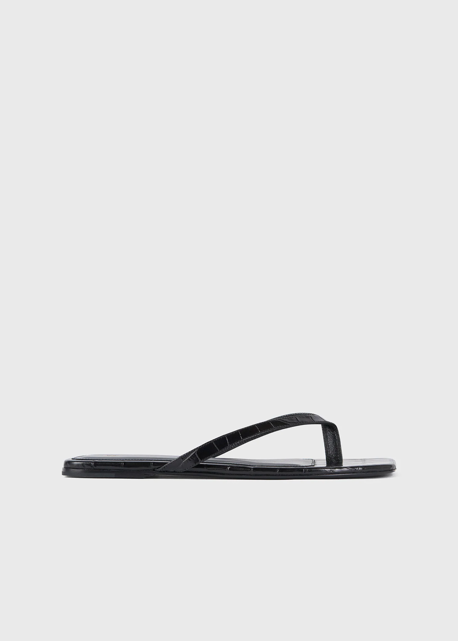 Croco-embossed flip flops black - Image 8