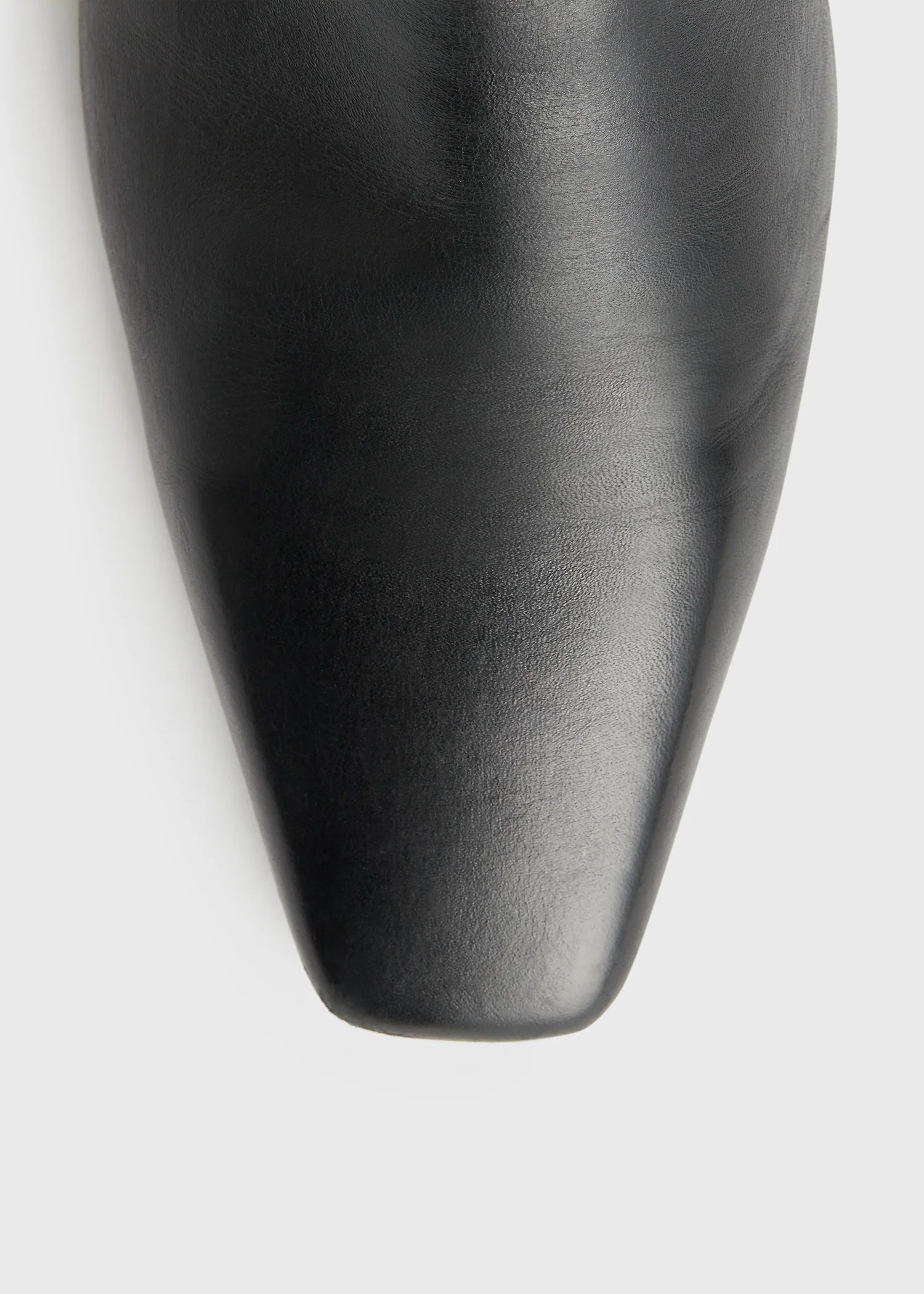 Leather mid-heel boots black - Image 5
