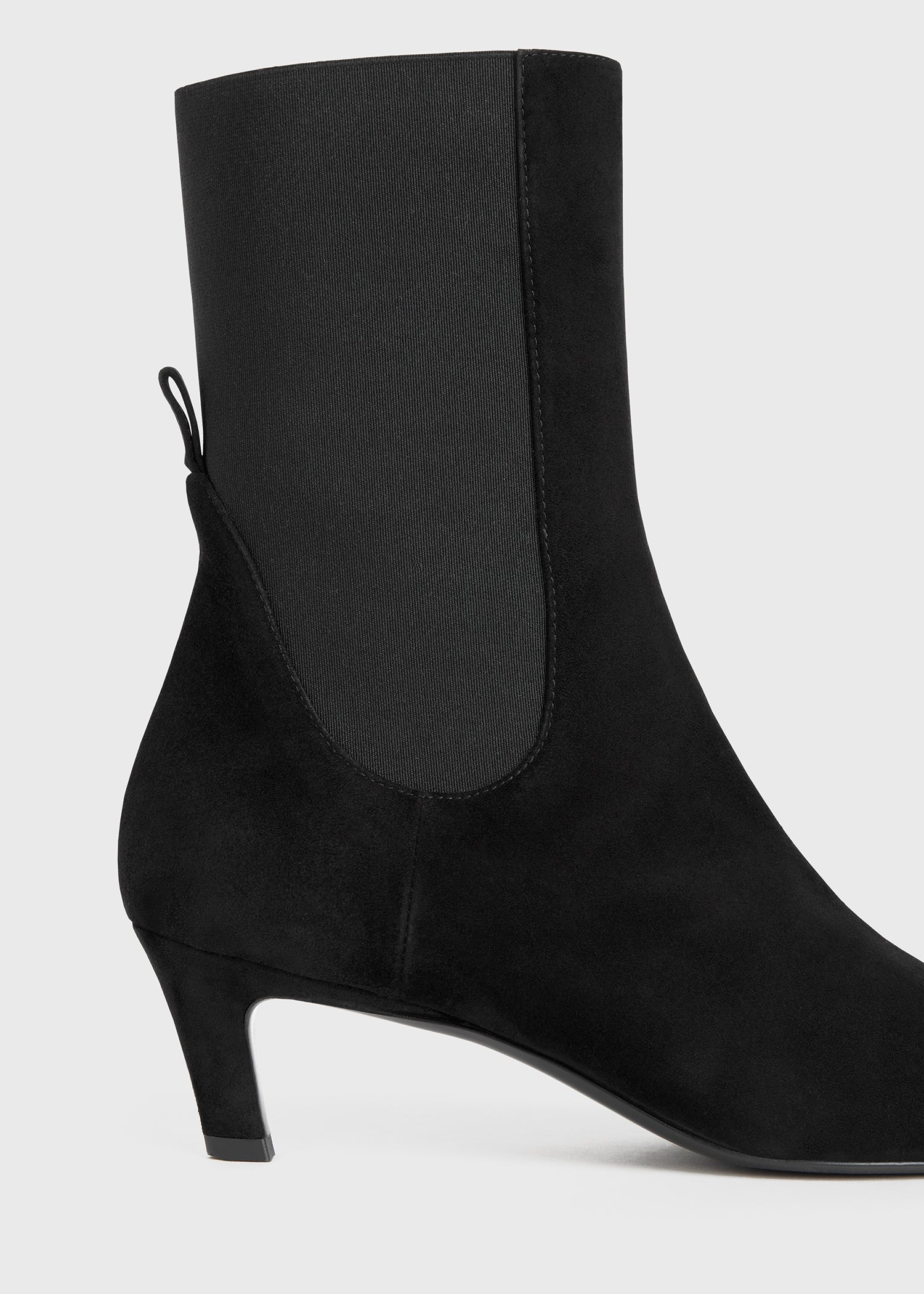 Suede mid-heel boots black - Image 4