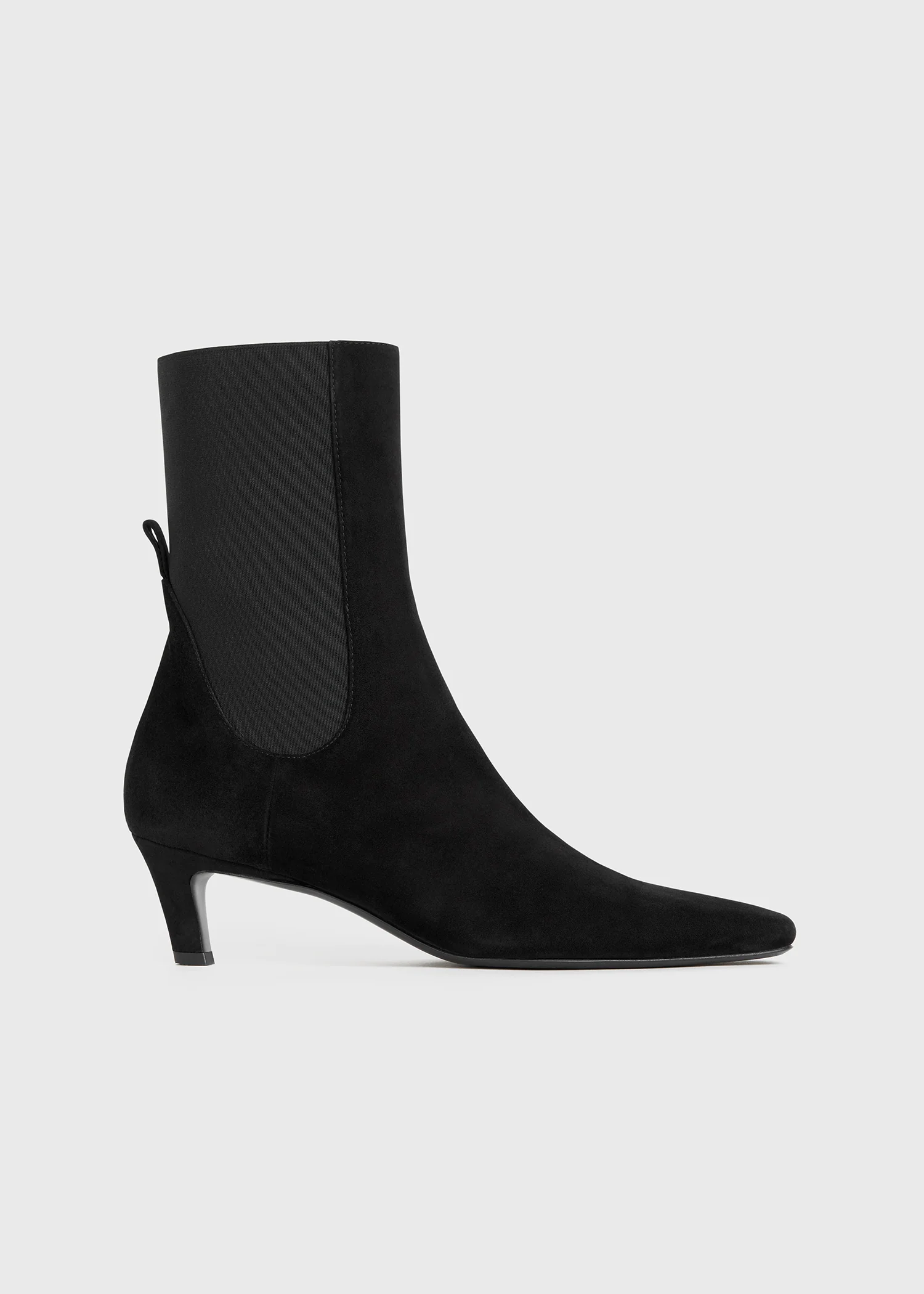Suede mid-heel boots black - Image 7
