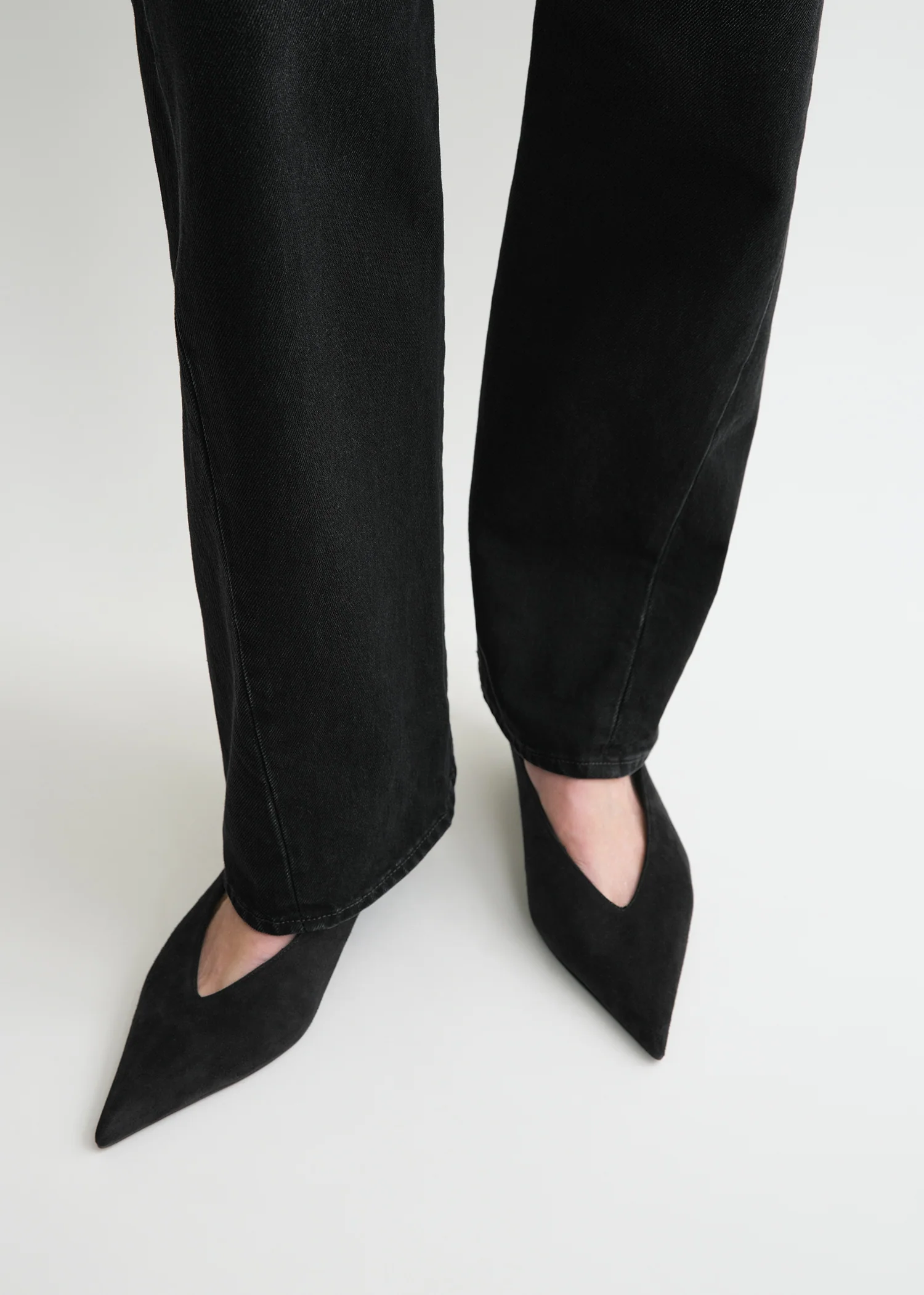 Twisted seam denim full length faded black - Image 5