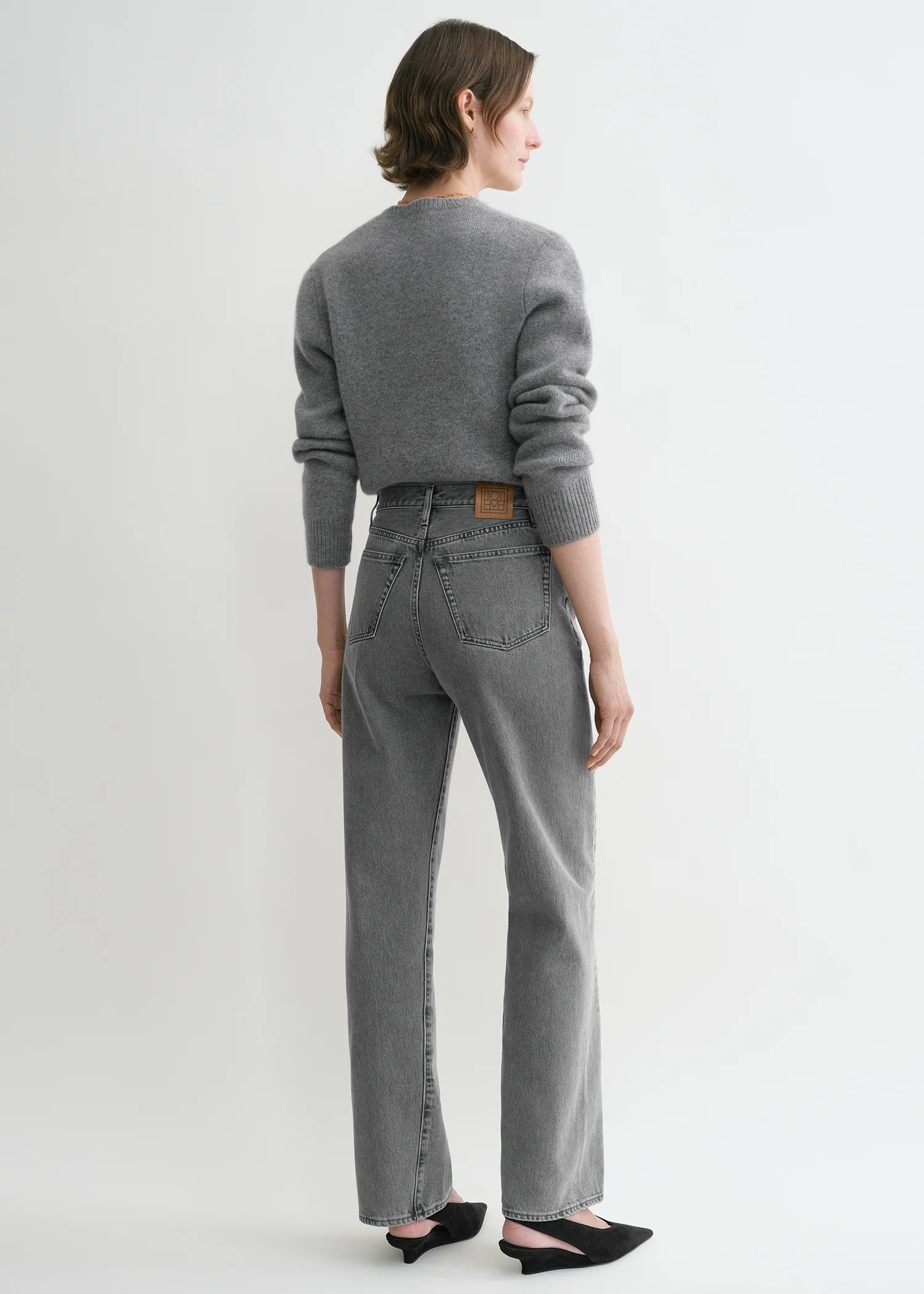 Twisted seam denim full length mid grey - Image 3