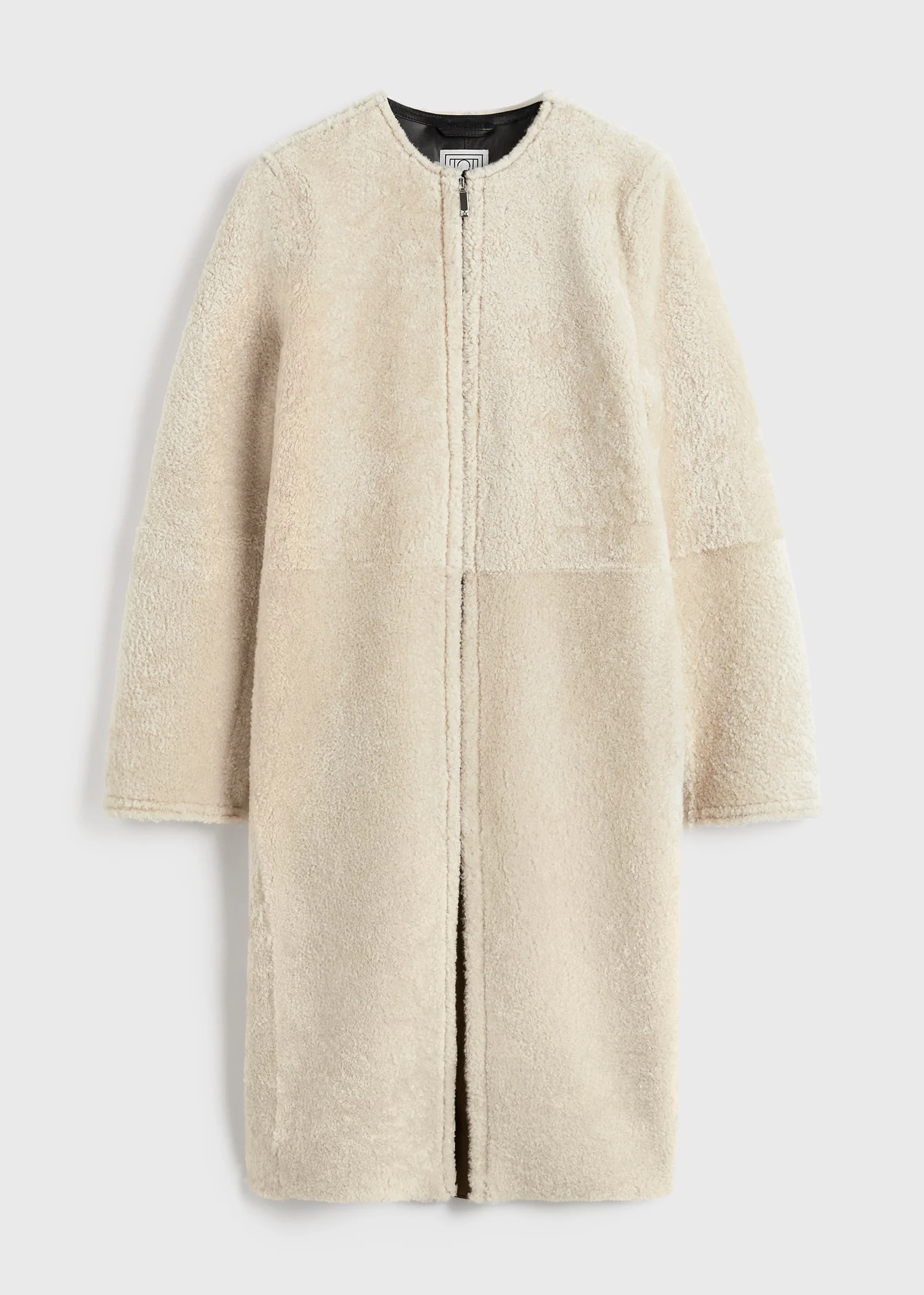 Zipped teddy shearling coat cream - Image 6